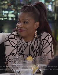 WornOnTV: Kandi's abstract print mesh top