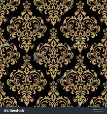 Black And Gold Pattern Wallpaper Floral Pattern Wallpaper Baroque Damask Seamless Background Gold And Black Damask Wallpaper Floral Pattern Wallpaper Graphic Patterns