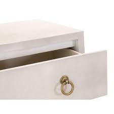 Made from pefc certified wood for environmental the brondby nightstand's embossed foil finish gives it a sharp look in a clean, functional design. Strand Shagreen 3 Drawer Nightstand W Drawers White Shagreen Brushed Loomlan