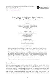 Today's football predictions, free betting tips, match previews and predictions, head to head (h2h), team comparison and statistics. Pdf Expert System For Ice Hockey Game Prediction Data Mining With Human Judgment