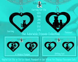 Svg Cat Earrings Template Svg Cricut File Make Leather Drop Earring Kit Diy Jewelry Pendant Png Cat Pet Heart Shape Laser Bracelet Charm In 2020 Cat Earrings Diy Jewelry Pendants Earring Kit