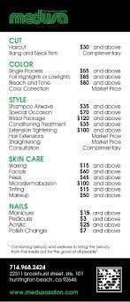 Clean And Crisp With A Dash Of Color Service Price List Simple Hair Salon Price List Diy Highlights Hair Salon Price List