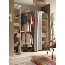 Kit Dressing Effet Chene Naturel Dressing Star H 203 X L 114 180 X P 50 Cm Rideau Dressing Dressing Fait Maison Rangement Dressing