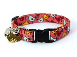 Bird Safe Cat Collar Pattern Little Tweet Cat Collar With Gorgeous Bird Patterned Fabric With A Breakaway Safety Buckle Cat Collars Bird Patterns Cats