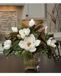 Handcrafted Silk Flower Centerpieces Stately Silk Magnolia Centerpiece Flower Arrangements Artificial Flower Arrangements Flower Centerpieces