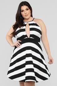 Black And White Striped Midi Dress Classy Soiree Stripe Midi Dress Black White Fashion Curvy Dress Striped Midi Dress