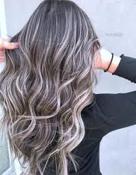 Since this is a mixture of warm and cool, it works well with all skin tones, she says. 60 Shades Of Grey Silver And White Highlights For Eternal Youth In 2020 Dark Hair With Highlights Blonde Highlights On Dark Hair Ash Blonde Highlights On Dark Hair