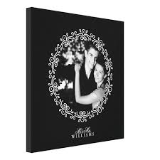 Black And White Canvas Family Photos Black And White Fancy Decorative Frame Photo Canvas Print Zazzle Com In 2020 Canvas Photo Prints Photo Canvas Frame Decor