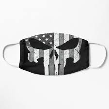 The punisher skull unofficial logo of white american. The Punisher American Flag Face Mask Tagotee