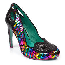 Rainbow Sequin Heart Heel Shoes