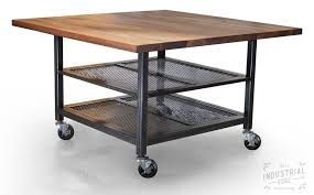 A kitchen island with drawers and shelves keeps your tools organized so you can focus on the cooking instead of the clutter. Hand Made Custom Walnut Steel Kitchen Island Metal Kitchen Island Industrial Kitchen Island By Real Industrial Edge Furniture Llc Custommade Com
