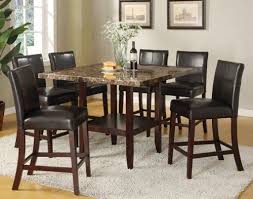 7 Pc Idris Ii Collection Faux Marble Top Counter Height Pedestal Dining Table Counter Height Dining Table Set Counter Height Dining Table Pedestal Dining Table
