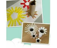 The kids had so much fun designing their own flower stamps out of toilet paper rolls. Toilet Paper Roll Stamp