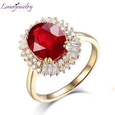 Optionally, these ruby diamond stud earrings available in 14k . Loverjewelry Lady Classic Rings Jewelry Solid 14k Yellow Gold Diamond Natural Red Ruby Wedding Fashion Ring For Women Engagement Ring For Ring For Salerings For Weddings Aliexpress