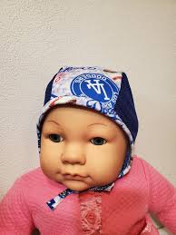 LA Dodgers Baseball-baby Pilot Hat, Giddy Baby Hat-hat With Ties or  Snaps-hearing Aid Hat-size NB-36 Mo-mesh Pilot Hat-brushed Poly Spandex