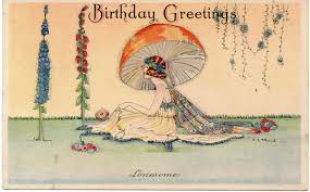 C E Shand Glamour Art Deco Girl Birthday Greetings Lonesome Art Deco Illustration Art Nouveau Illustration Art