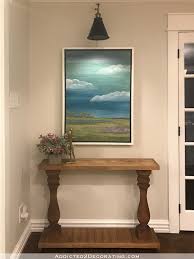 Columns have been used since immemorial times as structural elements supporting floors, walls or roof, as well as architectural and decorative whether you use interior columns as a decorative design component or perhaps give it a structural role — your home is going to be significantly. Very Simple Diy Console Table With Turned Wood Columns Addicted 2 Decorating