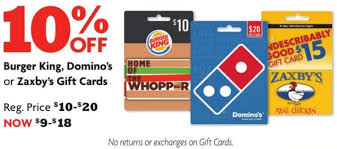 The gift card has the same feature as vanilla vgcs. Expired Family Dollar Save 10 On Burger King Domino S Zaxby S Gift Cards Gc Galore
