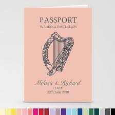 Irish Passport Travel Themed Wedding Invitation Wedding Invitation Envelopes Wedding Invitations Destination Wedding Invitations