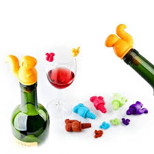Us 2 37 39 Off 6pcs Wine Glass Marker Cup Recognizer Drinking Stopper Wine Cork Plug Silicone Squirrel Wine Bottle Stopper Party Tols In Wine