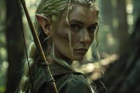 Beautiful forest hunter with bow and arrow AI Generative 31569289 Stock  Photo at Vecteezy