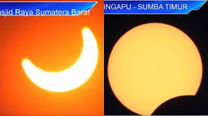 Gerhana matahari cincin terjadi ketika matahari, bulan, dan bumi tepat segaris dan pada saat itu piringan bulan yang teramati dari bumi lebih kecil daripada piringan matahari. Setelah Gerhana Matahari Cincin Bakal Ada Gerhana Bulan Pada Januari 2020 Bangka Pos