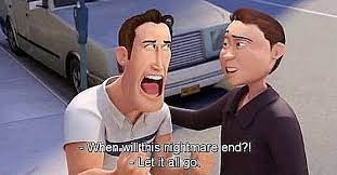 Bee Movie 2007 L To R Ken Is Voiced By Patrick Warburton And Andy Is Voiced By Chuck Martin Ken In Anguish That B Bee Movie Funny Memes Renee Zellweger