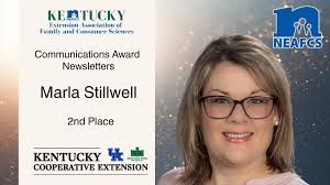 The Communications Awards recognize excellence in communications across six  categories including newsletters, radio/podcasts, and internet education  technology. Marla Stillwell is the County Extension Agent for Family and  Consumer Sciences in Larue County.