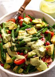 Chargrill Charlie S Green Bean Avocado Salad Copycat Bean Salad Recipes Green Beans Creamy Avocado Dressing