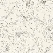 They are used for fashion, home textiles, stationery, wallpapers and. Seamless Pattern With Blooming Lilies On Sepia Background Vector Flower Drawing Lily Pattern Hand Print Flowers
