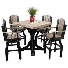 Luxcraft Poly 41 Square Table Set With 4 Adirondack Swivel Chairs 54 Lawn And Garden