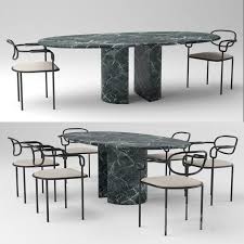 3d Models Table Chair Cappellini 01 Chair And Cappellini Dolmen Table In 2020 Table And Chairs Table Chair