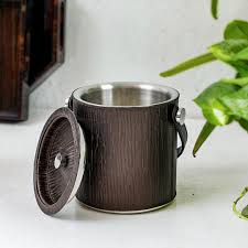 Stylish Leather Sheath Ice Bucket With ...