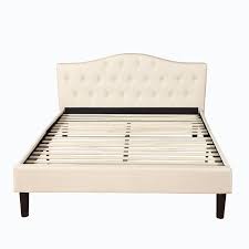 Shop for cheap and affordable willenburg linen tufted bed by ashley furniture at urban furniture outlet. Queen Size Ivory Linen Upholstered Platform Bed With Button Tufted Headboard Fastfurnishings Com