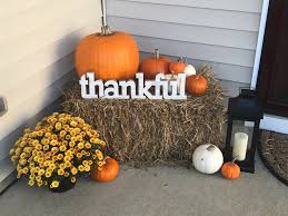 Fall Porch Decor Hay Bale 6 From Lowe S Lantern From Tj Maxx Thankful Sign From Hobby Lobb Fall Patio Decor Fall Front Porch Decor Fall Decorations Porch