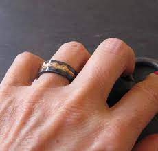 14k Rose Gold Sterling Silver 14k Gold Mixed Metal Ring Custom Etsy Mens Gold Wedding Band Rings For Men Rings Mens Wedding Bands