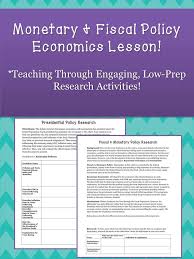 Monetary Fiscal Policy Research Based Economics Lesson Economics Lessons Economics Lesson
