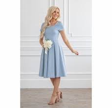 Bryn Modest Bridesmaid Dress In Light Dusty Blue Powder Blue Ste Dusty Blue Bridesmaid Dresses Light Blue Bridesmaid Dresses Modest Bridesmaid Dresses Blue