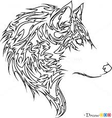 How To Draw Wolf Wild Animals How To Draw Drawing Ideas Draw Something Drawing Tutorials Portal Tribal Wolf Tattoo Wolf Drawing Tribal Wolf