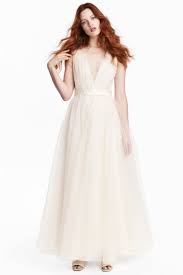 Langes hochzeitskleid aus festem webstoff. Brautkleid Aus Tull Naturweiss Damen H M Ch