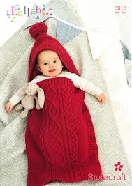 See more pics and get the knitting pattern on loveknitting; Stylecraft 8916 Knitting Pattern Baby S Cocoon Sleeping Bag In Stylecraft Lullaby Dk Athenbys