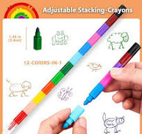 Amazon.com: DueHoppee 12 Pcs Stackable Crayons,Mini Crayons for Kids Party  Favors,Bulk Stacking Crayon,12-Colors-in-1 for Drawing Marking Coloring Fun  ...