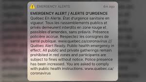 Neue dvds jetzt schon vorbestellen. Quebec Issues Emergency Alert To Remind Gatineau Residents Of Public Health Guidelines In Covid 19 Red Zone Ctv News