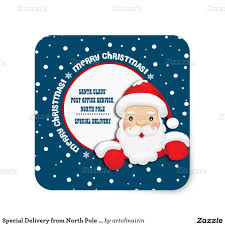 Special Delivery From North Pole Christmas Sticker Zazzle Com Christmas Gift Sticker Christmas Stickers Designer Christmas Gifts