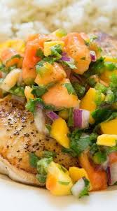 Pan Seared Mahi Mahi With Mango Papaya Salsa Delicieux Et Tres Rafraichissant A Refaire Tres Prochainement Papaya Recipes Cooking Recipes Healthy Recipes