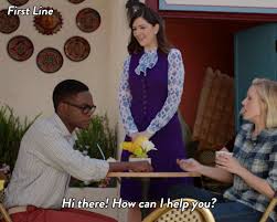 The cactus scene, imo, is one if the best jokes of the show. The Good Place Is Taking It Sleazy On Twitter First And Last Lines In Thegoodplace A Thread Janet