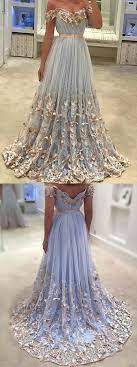 Gorgeous A Line Off The Shoulder Open Back Flower Lace Light Blue Long Prom Dresses Beautiful Evening Party Dresses Pd1028005 Lace Evening Gowns Tulle Prom Dress Prom Dresses Long