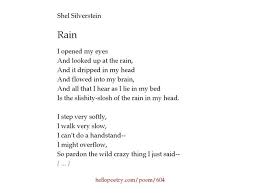 Rain By Shel Silverstein Hello Poetry Rain Poems Shel Silverstein