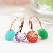 楽天市場 あす楽対応 新色 雑誌ginger掲載 フックピアス 10k レディース 超大粒10ミリカラーストーン エアリス k10 10金 ゴールド 大ぶり 人気 おすすめ ジュエリー カラフル 宝石 揺れる ぶらさがり 天然石 クリスマスプレゼント 自分へのご褒美 cafe fragrant