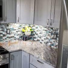 Neptune 1 X 4 Glass Mosaic Tile In 2021 Mosaic Tile Backsplash Kitchen Glass Mosaic Tiles Kitchen Backsplash Designs